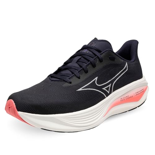 Mizuno Neo Cosmo, Zapatillas para correr, para hombre, Azul Baritón/Blanco nieve/Strik, Peso ligero de 245g, 45 EU
