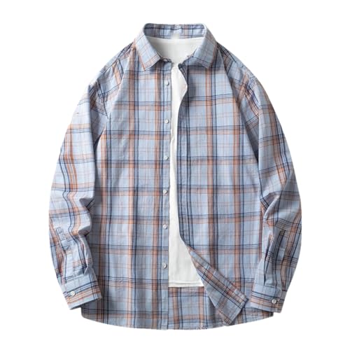 Chemises en coton de bureau pour hommes chemise violette à carreaux L