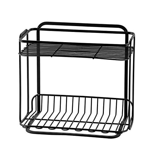 【BLKP】 パール金属 調味料 収納 スタンド 2段 限定 ブラック 幅27.0 × 奥行16.0 × 高さ24.0cm BLKP 黒 AZ-5057