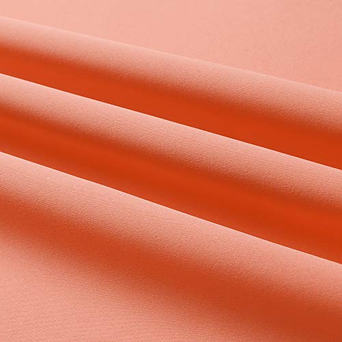 Dualife Light Peach Coral Colored Curtains 63 Inches Long 2 Panels Set Thermal Insulated Grommet Room Darkening Curtain Panels For Girls Bedroom 42 W X 63 L Inch Orange Coral #TOP7