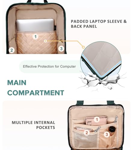 Kasqo Backpack for Women Men, 15.6" Classic Laptop Bookbag with USB Charging Port for College Travel Work3