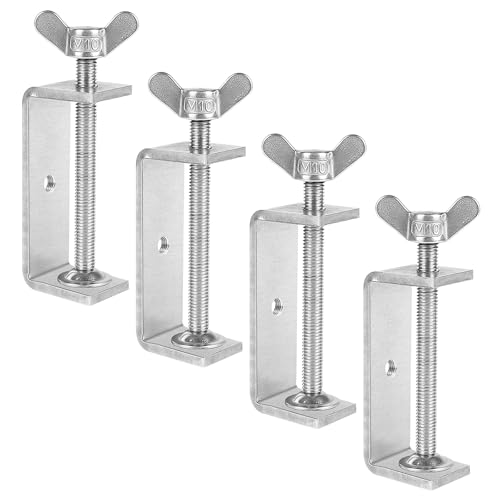 Lot de 4 pinces en C en acier inoxydable - 53-78 mm - Borne à vis réglable - Ouvertures de mâchoire - Pince de fixation - Pince de fixation pour la soudure, la...