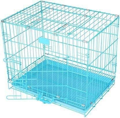 Image of Dog Trust Dog cage Single Door with Removable Tray Puppy cage (18 inch Blue cage)