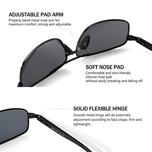 SUNGAIT Ultra Lightweight Rectangular Polarized Sunglasses Man UV400 Protection - Image 5