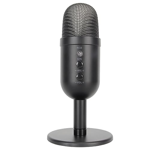 aqxreight USB Microphone No Canceling RGB Light Computer Condenser Mic with Reverb Processing for OS X for USB MicrophoneUSB Condenser MicrophoneCosound and Adjustment