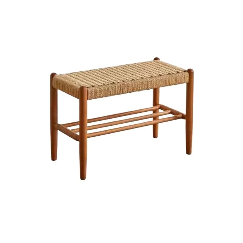 Banc à chaussures en bois massif et banc à langer de porche d'entrée