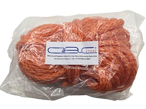 Cima Corda Galleggiante Treccia per Salvagente Anulare da 30 Mt Metri Diametro 8 mm Omologata per la Nautica Imbarcazione Barca in Levilene Arancione