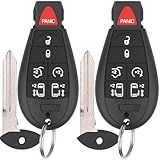 Vurkcy Key Fob Entry Remote Control Key Compatible with 2008-2016 Chrysler Town and Country, 2008-2020 Dodge Grand Caravan, Replacement for M3N5WY783X IYZ-C01C, 7 Button (Pack of 2)