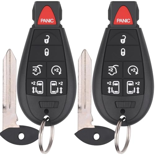 Vurkcy Key Fob Entry Remote Control Key Compatible with 2008-2016 Chrysler Town and Country 2008-2020 Dodge Grand Caravan Replacement for M3N5WY783X IYZ-C01C 7 Button (Pack of 2)