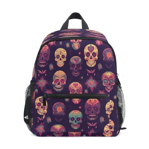 Sac à dos enfant crânes décoratifs vibrants pour école maternelle et tout-petit