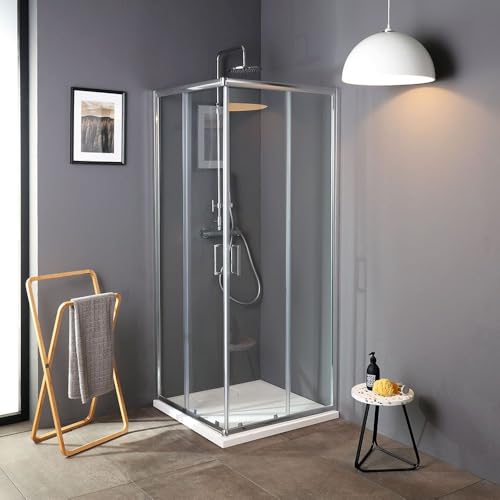 Kiamami Valentina - Box doccia in vetro temperato trasparente 70X70 cm quadrato | Luna