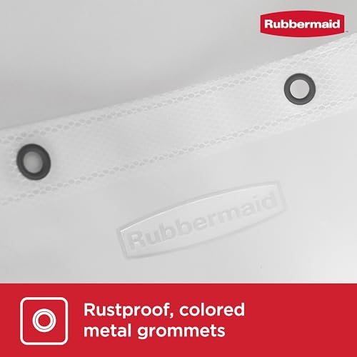 Image of Rubbermaid Frosty Shower Curtain Liner, Waterproof Heavyweight 8g PEVA Shower Liner for Bathroom, with Weighted Magnets and Rustproof Charcoal Gray Grommets, 70x72, Standard Size, Frosty