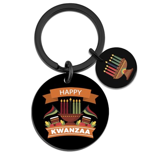 MOEXUKO Kwanzaa Decorations Keychain Kwanzaa Gifts for Women Men Kinara