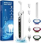 Tooth Polisher Electric Teeth Plaque Stain Remover, Teeth Cleaner whitening kit for Stain Plaque Removal Yellow Teeth Cleaning with 5 Brush Heads&3 Polish Paste