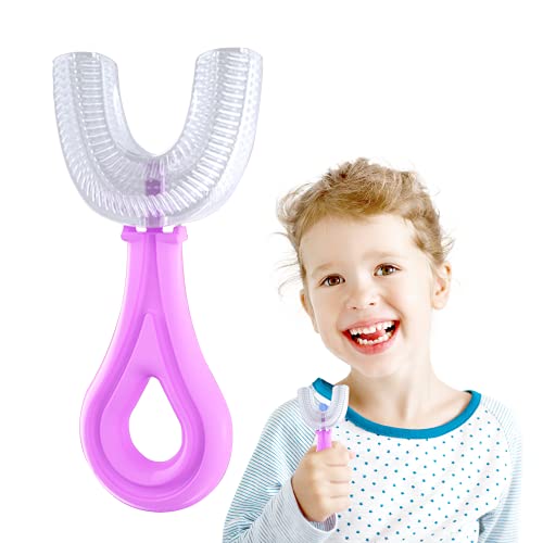 Kids Toothbrush, Special U-Shaped Brush Head Design for Toddler, Kids, Toothbrush for Kids Over 7 Years, Extra Soft and Healthy Silicone Toothbrush, 360° Oral Tooth Cleaning