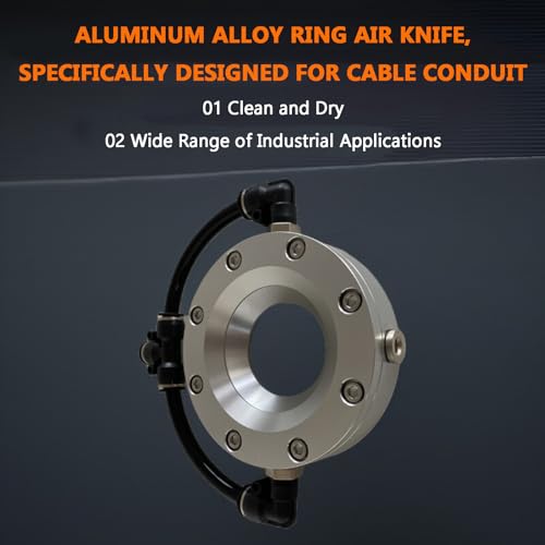 Soplador de cuchillas de aire de 360°, herramienta de secado de aluminio para tuberías y cables, se adapta a 8-20 mm de diámetro interior, compatible con compresores de aire