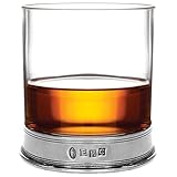 English Pewter Company 11oz Old Fashioned Whisky Rocks Glass With Elegant Pewter Base [VG005]