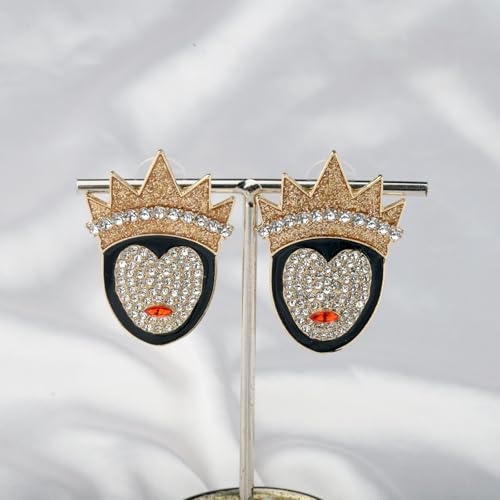 Evil Queen Stud Earrings Rhinestone Villain Gift Villain Queen Jewelry for Halloween Spooky Gift2