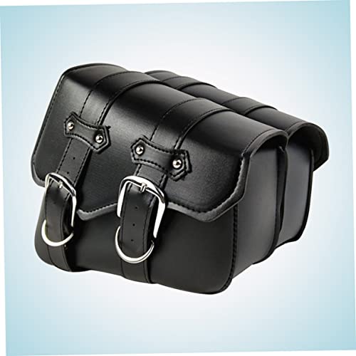 OUNONA 1 par Alforja de Piel PU para Motocicleta Estilo Triangular Negro miniatura 3