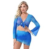 Durchsichtiges Minilänge Kleid für Frauen, Slim fit, Zugverschluss