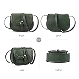 AFKOMST Crossbody Bag for Women Small Satchel and Shoulder Bag Vintage Saddle Handbags Vegan Leather - Image 3
