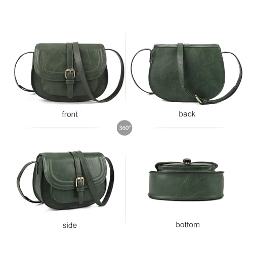 Image of AFKOMST Crossbody Bags for Women,Small Saddle Purse and Boho Cross Body Handbags,Vegan Leather