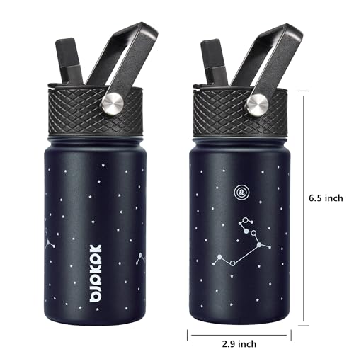 Image of BJPKPK Insulated Water Bottle, 15oz Stainless Steel with Straw Lid