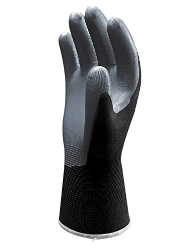 Showa Atlas 370Bm-07 Nitrile Palm Coating Glove, Black, Medium (Pack Of 12 Pairs) #TOP1