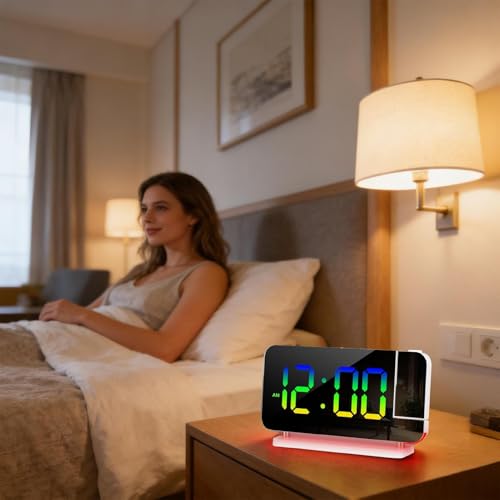 Réveil pour projection LED rotatif à 180° avec affichage clair - 3