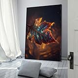 POLIUAWS Muspelheims Cosmic Inferno - Póster personalizado con lienzo para decoración de oficina, salón, dormitorio, mujer, idea de regalo de cumpleaños, 60 x 90 cm