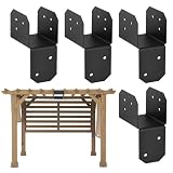 Set di connettori per montanti - set di staffe metalliche 3,81 x 5,08 cm, connettore per travi per carichi pesanti, collegamento stabile per recinzione in legno pergola posto auto coperto t