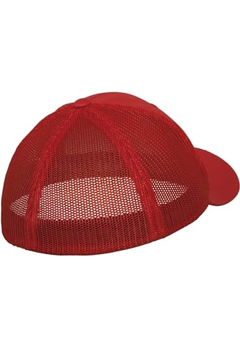 Image of Flexfit Trucker Mesh Fitted Cap | 6-Panel, Mid-Profile, Stretchable Mesh Backing, Flexfit Sweatband, Curved Visor, Silver Undervisor