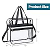 Omevett Large Clear Tote Bag PVC Waterproof Transparent Bag See Through Lunch Bag Travel Toiletry Handbag with Zipper and Shoulder Strap for Women Men Work Shopping #2