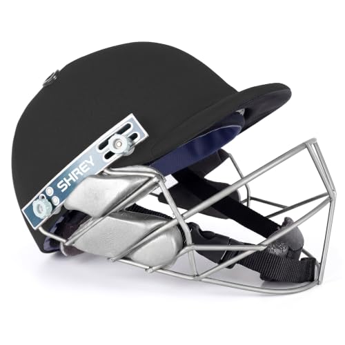 Image of Shrey Pro Guard Wicket Keeping Stainless Steel Cricket Helmet (Black, M)