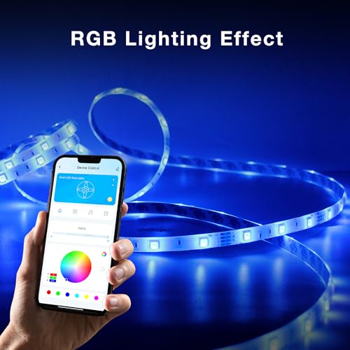 Image of DAYBETTER Outdoor Led Strip Lights Waterproof, Smart LED Lights Work with Alexa and Google Assistant, WiFi App Control DIY Multiple Color Changing Lights Music Sync, LED Lights for Bedroom 32.8 ft