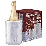 Marble Wine Bottle Chiller, Outdoor Wine Cooler Bucket, Marble Wine and Champagne Chiller for Any 750ml Bottle, Keeps Wine and Drinks Cold, Ideal Gift for Wine Lovers
