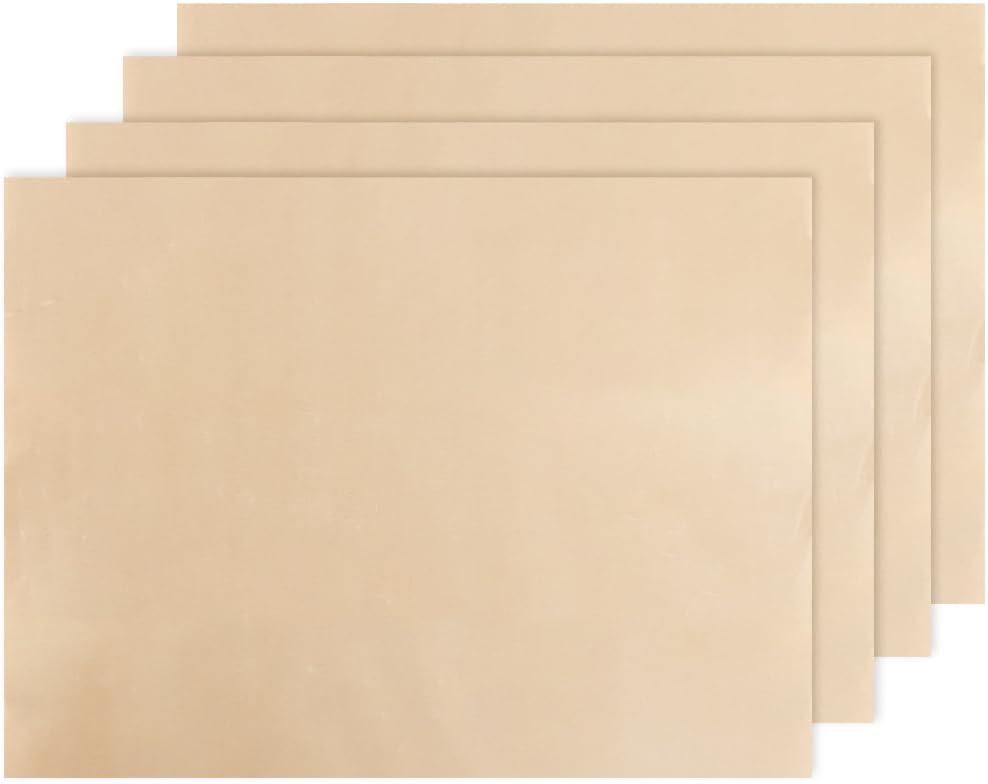 Tabanzhe 4 Pieces Reusable Baking Mats - Non-Stick, Heat-Resistant Silicone Baking Mat Sheets, Washable Teflon Oven Liners for Bottom of Oven, Baking Tray Liner for Bread, Biscuits, Meat