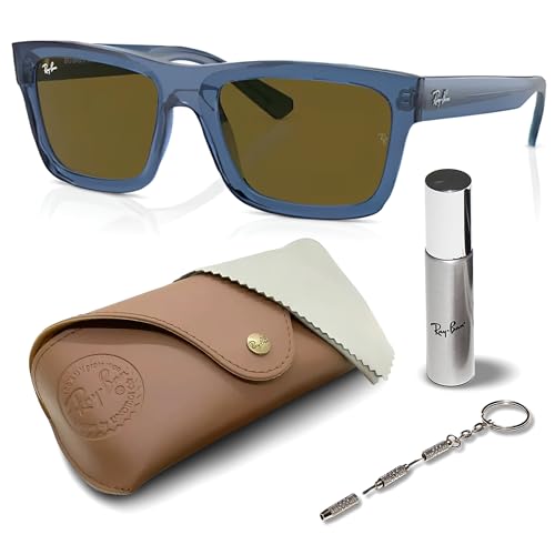 Image of Ray-Ban RB4396 WARREN BIO-BASED Rectangle Shaped Sunglasses for Men & Women with Official RAYBAN Eyewear Kit