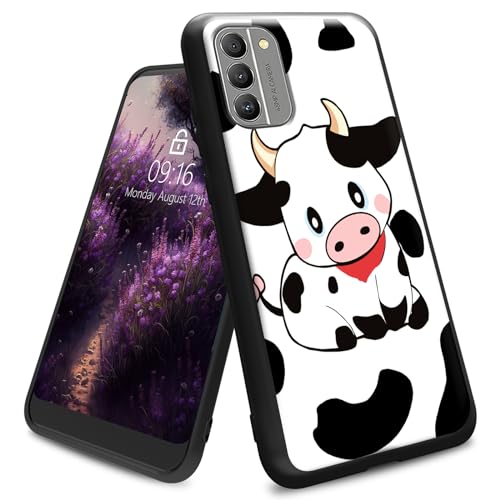 Decahouy Capa para celular Nokia G310 5G / Nokia G42 5G, capa de suporte, capa protetora ultrafina à prova de choque antiderrapante de silicone macio gel preto TPU para Nokia G310 6,6 polegadas, vaca