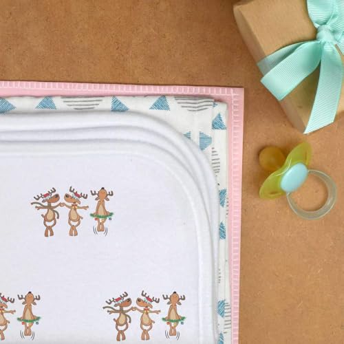 Azeeda 'Dancing Reindeers' Baby Burp/Wash Cloth (BC00029988)3