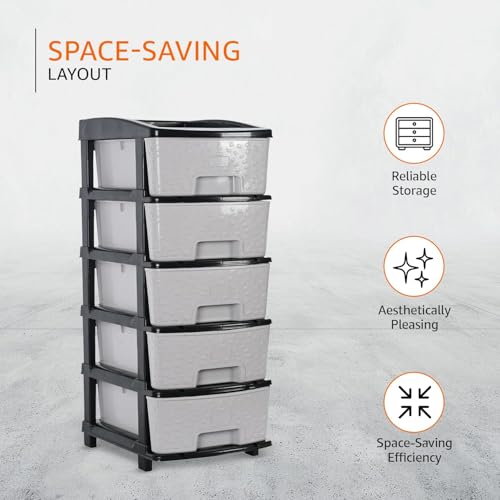 Image of 5XL Plastic Modular Drawer System for Home, Office, Hospital, Parlor, School, Doctors, Home and Kids, Product Dimension When assembeled