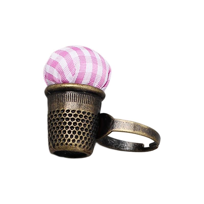 rockible Pin Cushion Ring Finger Pincushion Sewing Thimble Pin Cushion Holder for Quilting, C