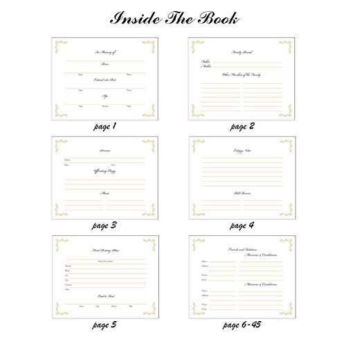 Heart & Homage Funeral and Memorial Guest Sign-in Book | PU Leather Hardcover, Large - Beautiful | Celebration of Life Registration Books | 80 Guests (White)
