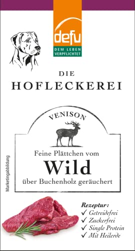 defu Hundesnack | 1 x 125 g | Hofleckerei Feine Plättchen vom Wild | Premium Leckerlis für Ihren Hund