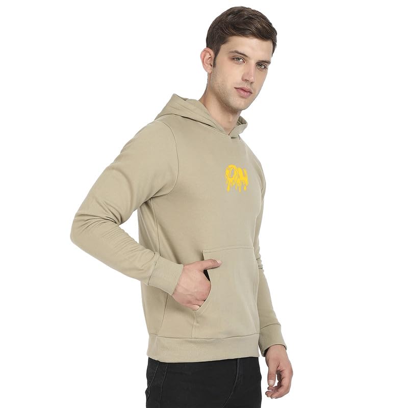 Image of CAHOOT Men's Dark Blue Zip-Front Hoodie with Contrast Drawstring for Casual Wear | Long Sleeve | Hooded Neck | Zipper Closure | Cotton Sweatshirt Crafted with Comfort Fit for Everyday Wear