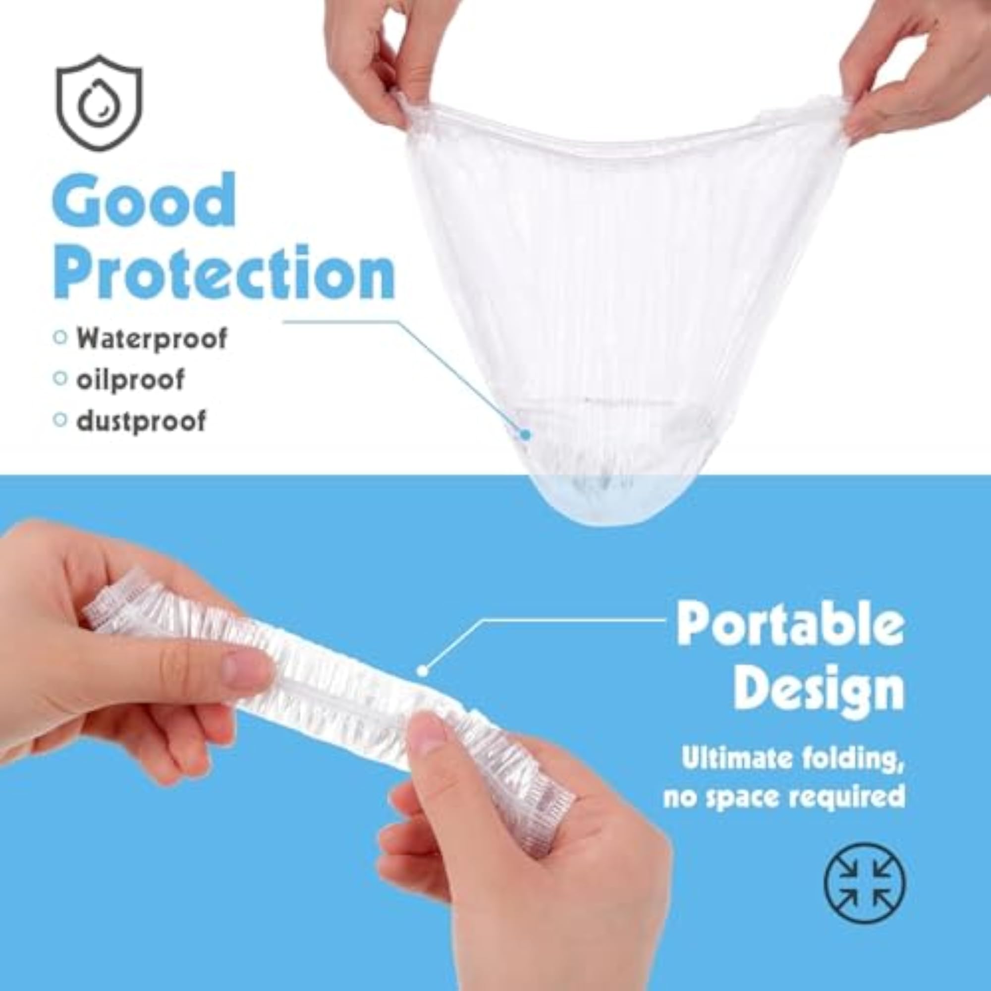 Reusable Waterproof Shower Caps for Women and Men