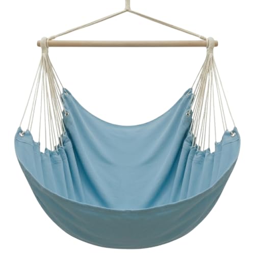 AMANKA Hamac XXL pour Toute la Famille Poids Max. supporté 150 kg siège de Toile Suspendue 190x140cm 100% Coton Hamac pour Le Jardin pour la Sieste Couleur...
