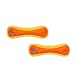 DURAFORCE-Durable Woven Fiber-Bone-Squeakers-Multiple Layers. Made Durable, Strong & Tough. Interactive Play Dog Toy (Tug, Toss & Fetch). Machine Washable and It Floats. (Regular 2 Pack, Orange Tiger)