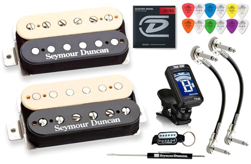 Seymour Duncan Hot Rodded Humbucker Set Matched SH-2n Jazz SH-4 JB ギター ピックアップ トーンバード バンドル ブルース、ロック、カントリー、メタル(ゼブラ/リバースゼブラ)に最適
