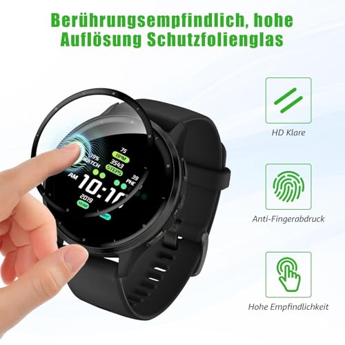 Carantee Schutzfolie für Panzerglas für Garmin Venu 3/Venu 4 45mm, 2 Stück Keine Blasen Schutzglas, Anti Kratzer, Wasserdicht, Sensitive Touch, Hoch Definition Garmin Venu 3 Displayschutzfolie
